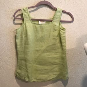 Talbots Irish linen woven sleeveless shirt sz 2